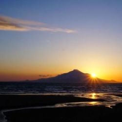 利尻富士夕日
